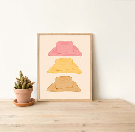 Cowboy Cowgirl Hat Art Print | Digital Download